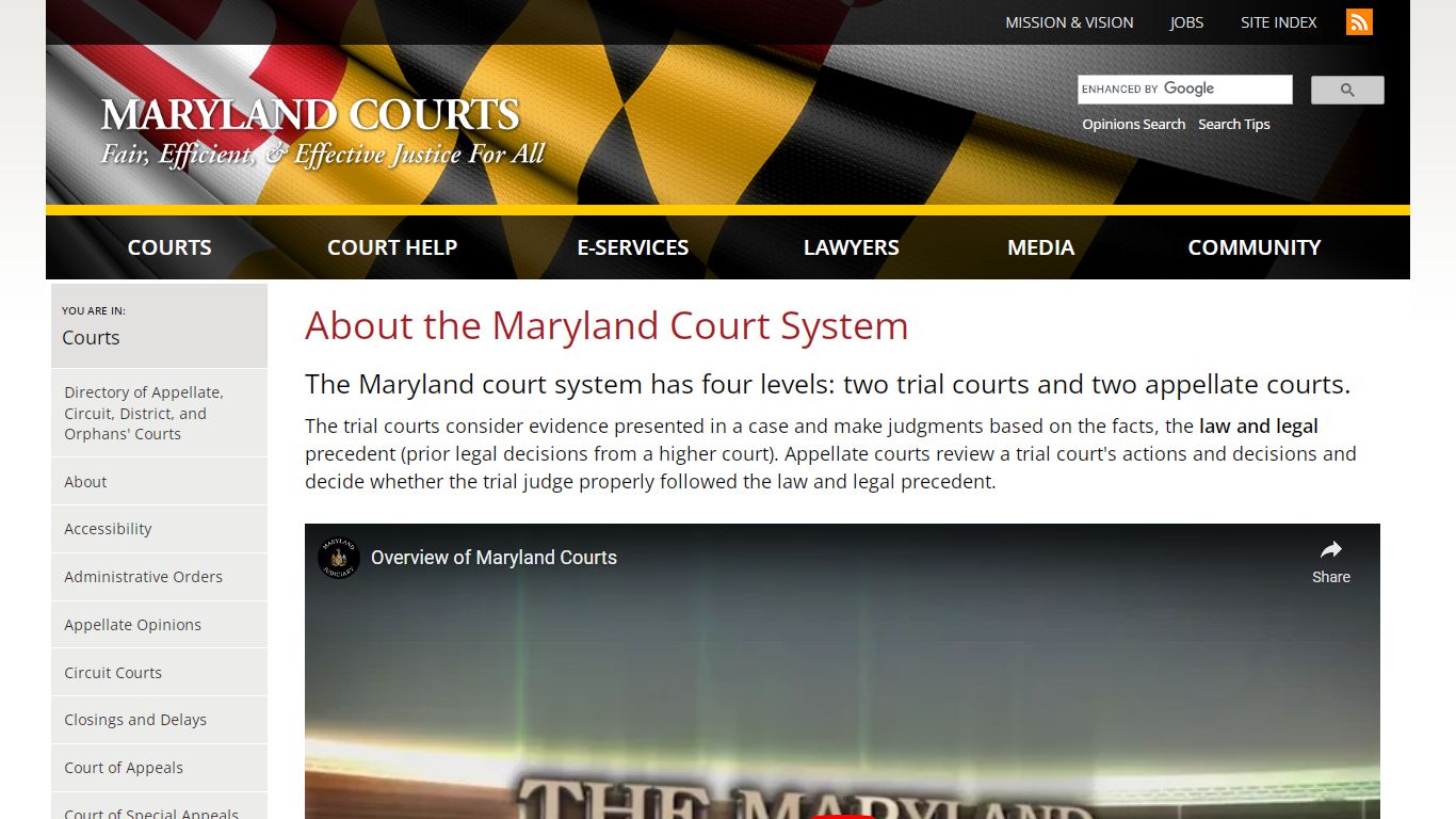 About the Maryland Court System | Maryland Courts